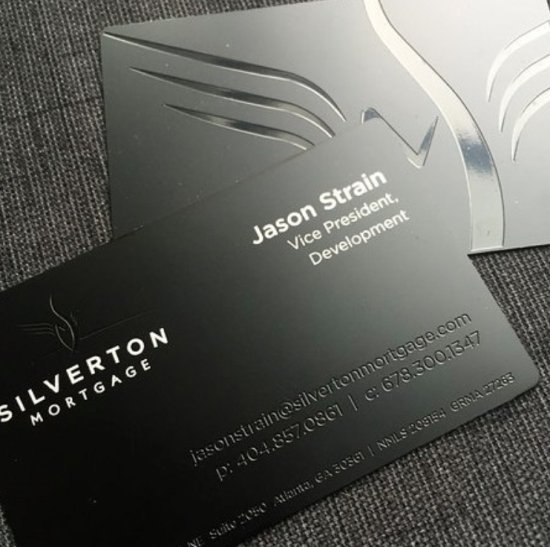 Mortgage company Black metal business Cards 